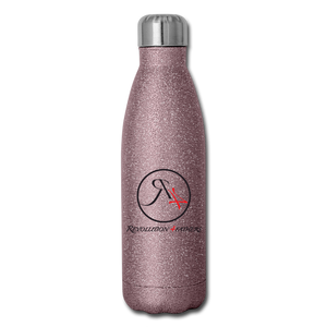 MAN UP Insulated Stainless Steel Water Bottle - pink glitter