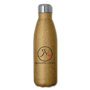 MAN UP Insulated Stainless Steel Water Bottle - gold glitter