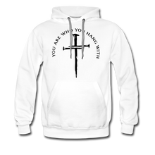 Load image into Gallery viewer, Who you hang with Men’s Premium Hoodie - white
