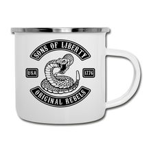 Load image into Gallery viewer, Sons of Liberty MC Logo Camper Mug - white
