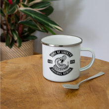 Load image into Gallery viewer, Sons of Liberty MC Logo Camper Mug - white
