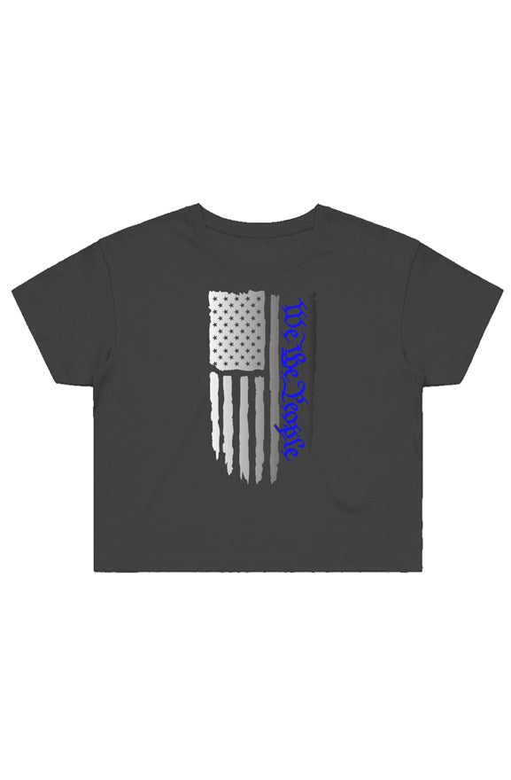 We the people support blue Street Crop Tee