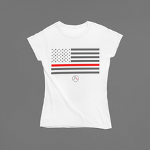 Load image into Gallery viewer, Red Line Flag womens t shirt
