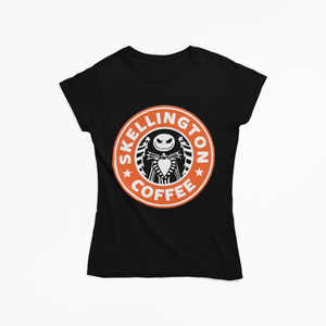 Skelington Coffee womens t shirt