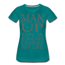 Load image into Gallery viewer, Women’s MAN UP Premium T-Shirt - teal
