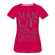 Load image into Gallery viewer, Women’s MAN UP Premium T-Shirt - dark pink
