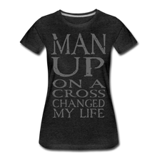 Load image into Gallery viewer, Women’s MAN UP Premium T-Shirt - charcoal gray
