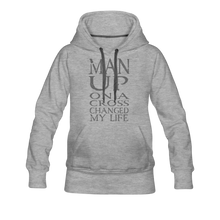 Load image into Gallery viewer, Women’s MAN UP Premium Hoodie - heather gray

