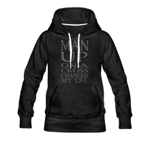 Load image into Gallery viewer, Women’s MAN UP Premium Hoodie - charcoal gray
