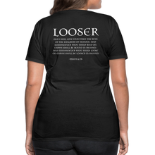 Load image into Gallery viewer, Womans LOOSER MATT 6:19 Premium T-Shirt - black
