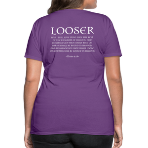 Womans LOOSER MATT 6:19 Premium T-Shirt - purple